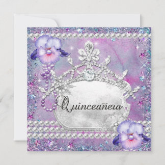 Quinceanera 15th Birthday Party Purple Lilac Invitation