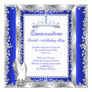 Blue Quinceanera Invitations 7