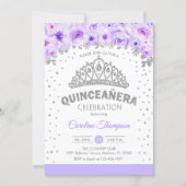 Quinceanera 15th Birthday Party - Silver Purple Invitation (Front)