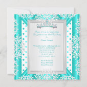 Quinceanera 15th Birthday Party Teal Blue Spots Invitation (Back)