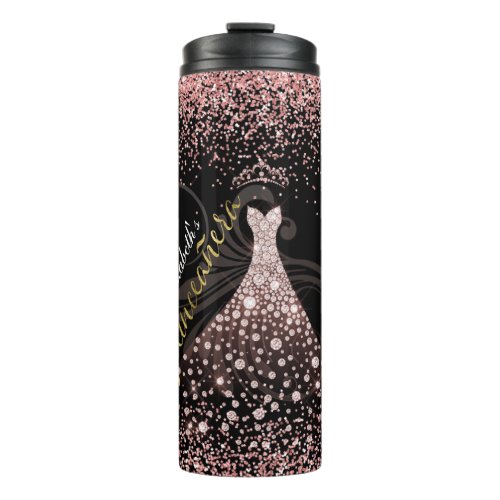 Quinceanera 15th Birthday Pink Dress Personalized Thermal Tumbler