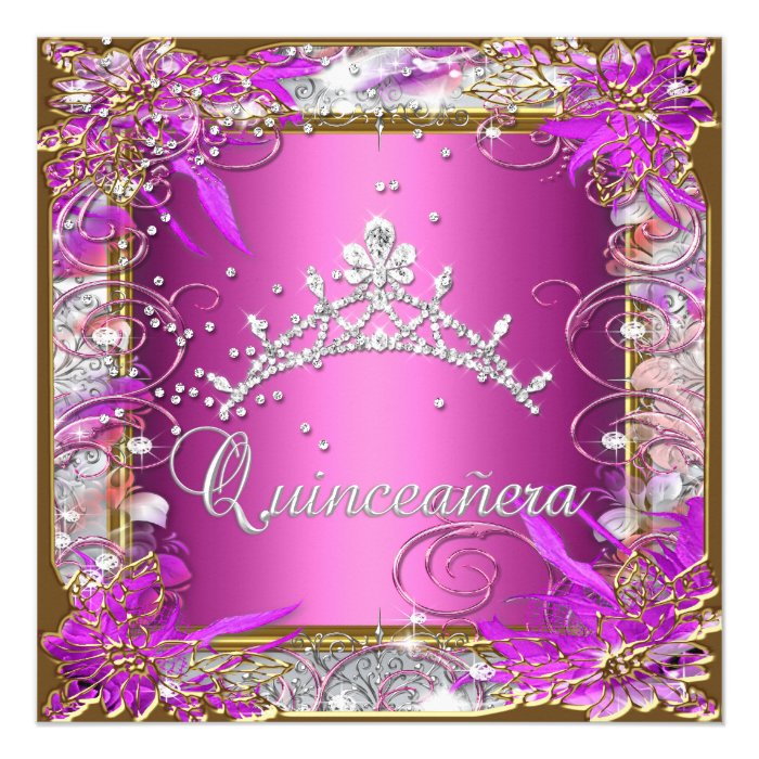 Quinceañera 15th Birthday Pink Gold Personalized Invitations