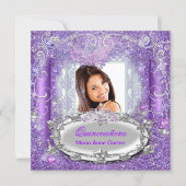 Quinceañera 15th Birthday Purple Glitter look Invitation (Front)