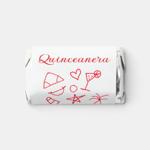 Quinceanera 15th birthday red beach party tree sun hershey's miniatures