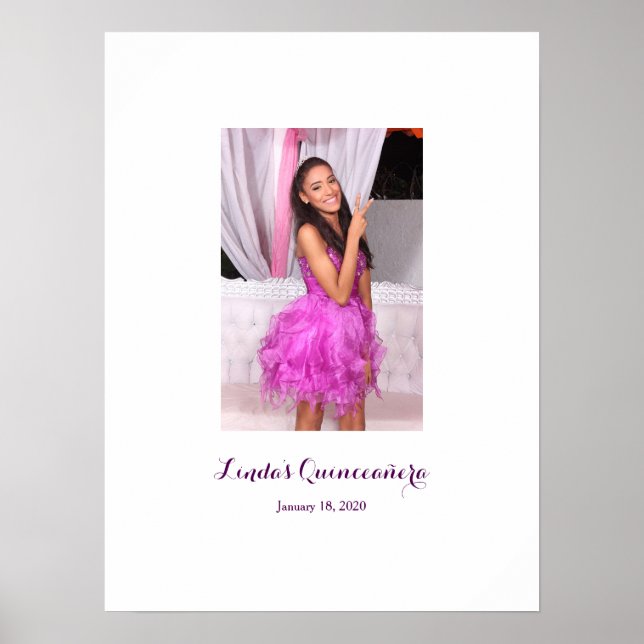 Quinceañera 15th birthday Sign In Party Board (Front)