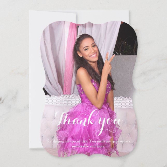 Quinceañera 15th birthday Thank You red Card (Front)
