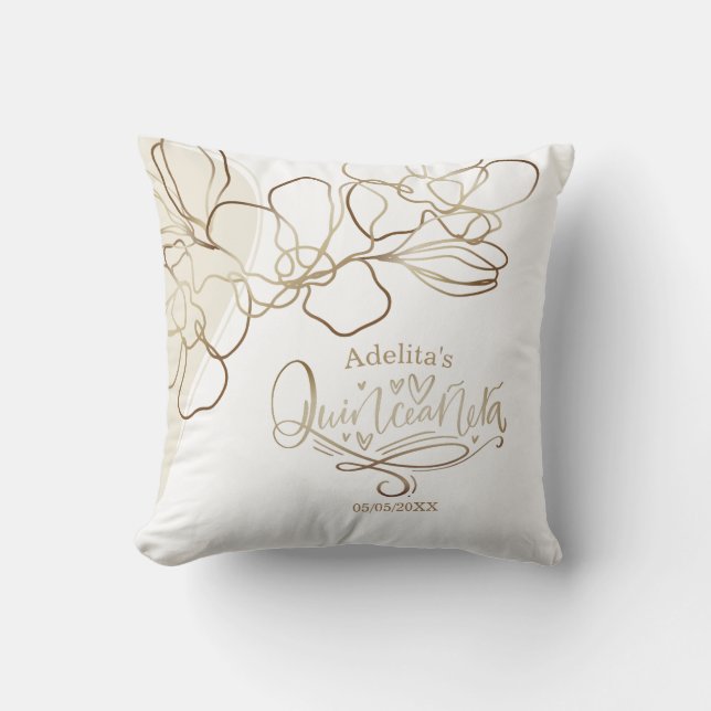 Quinceañera 15th birthday throw pillow (Front)