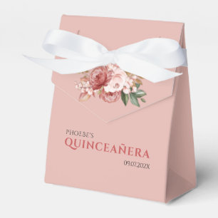 Quinceanera 15th Birthday Watercolor Floral Favor Boxes