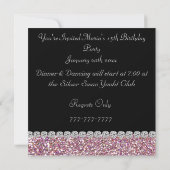 QUINCEANERA 15th BLING Birthday Invitations (Back)