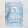 Quinceanera 15th Cinderella Ice Blue Snowflake Invitation