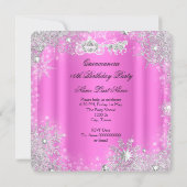 Quinceanera 15th Cinderella Pink Birthday Party Invitation (Back)