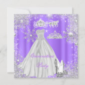Quinceanera 15th Cinderella Purple Birthday Party Invitation (Front)