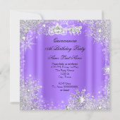 Quinceanera 15th Cinderella Purple Birthday Party Invitation (Back)