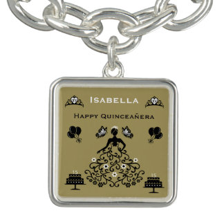 Quinceanera 15th Crown Party Bracelet