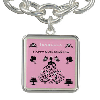 Quinceanera 15th Crown Party Bracelet