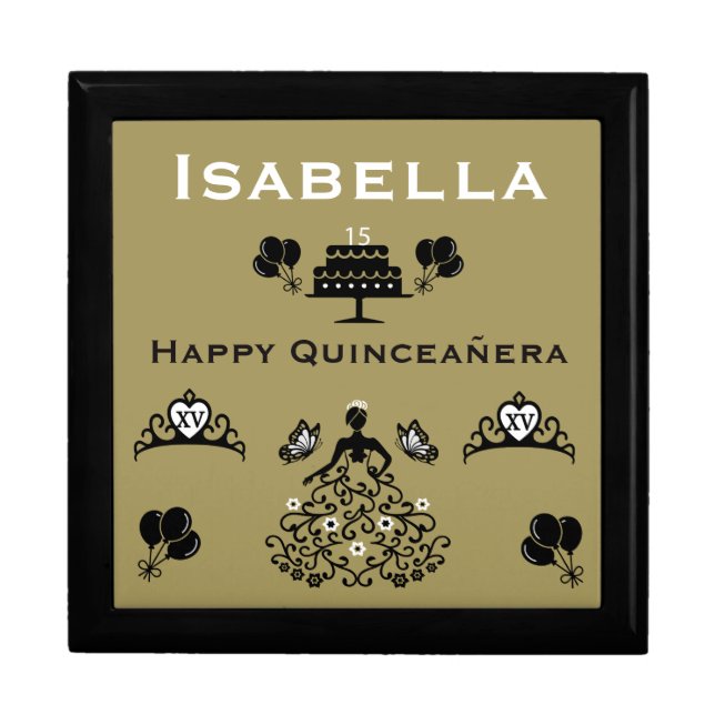 Quinceanera 15th Crown Party Gift Box (Front)