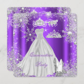 Quinceanera 15th Purple Birthday Party Invitation (Front/Back)