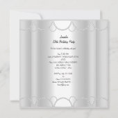 Quinceanera 15th White Butterfly Pearl Lace Invitation (Back)