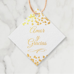 Quinceañera Amatista Amor y Gracias Foil Favor Tags