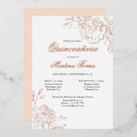 Quinceanera and Mass Elegant Botanical Rose Gold