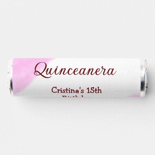 Quinceanera anos 15th birthday add name texture ye breath savers mints