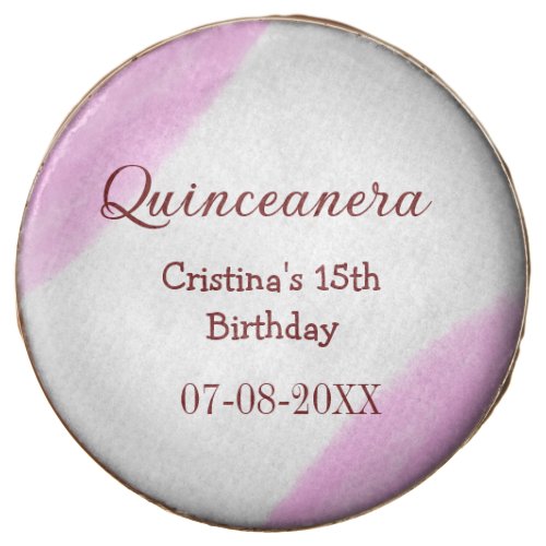 Quinceanera anos 15th birthday add name texture ye chocolate covered oreo