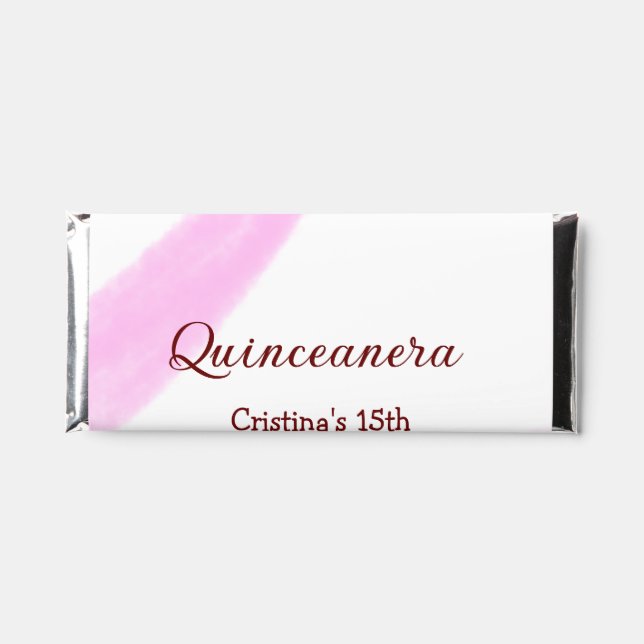 Quinceanera anos 15th birthday add name texture ye hershey bar favors (Front)