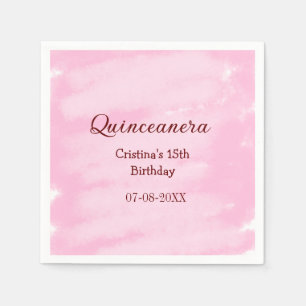 Quinceanera anos 15th birthday add name texture ye napkins