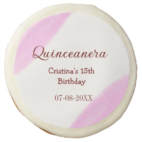Quinceanera anos 15th birthday add name texture ye sugar cookie