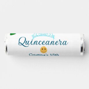 Quinceanera anos 15th birthday blue rose crown art breath savers® mints