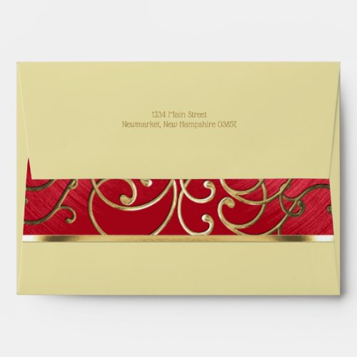 Quinceaera Any Color Gold Filigree Envelope