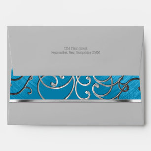 Quinceañera Any Color Silver Filigree Envelope