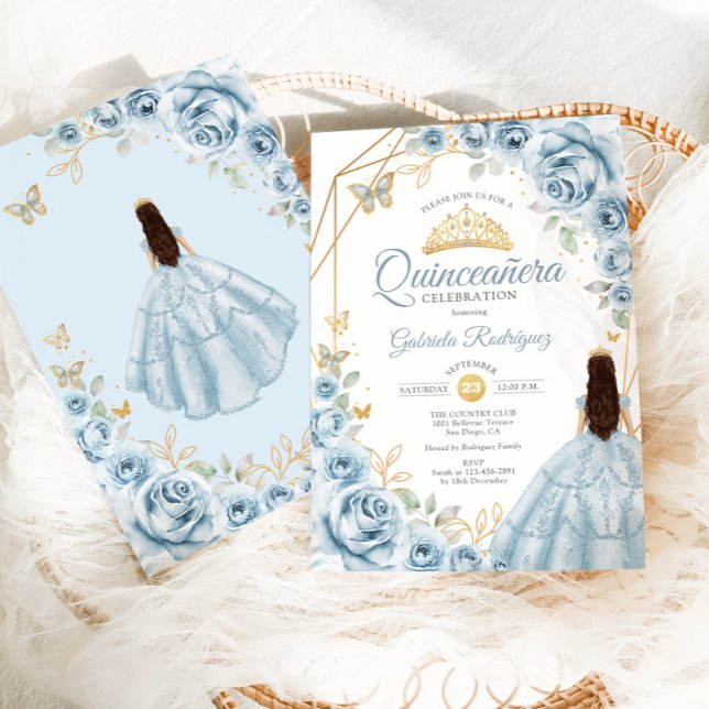 baby blue and gold quinceanera dresses Sky Blue Quinceanera Dress Elegant Ball Gown Evening Party Dresses Custom Colors / 18W main image 0