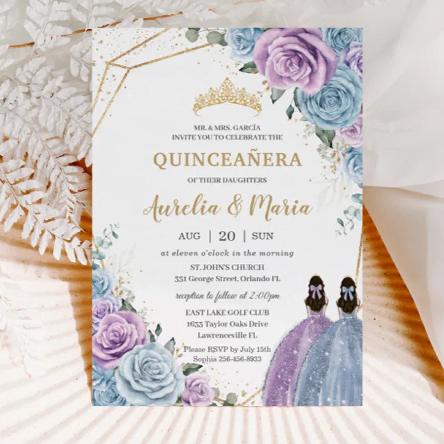 Light Blue Twin Quinceanera