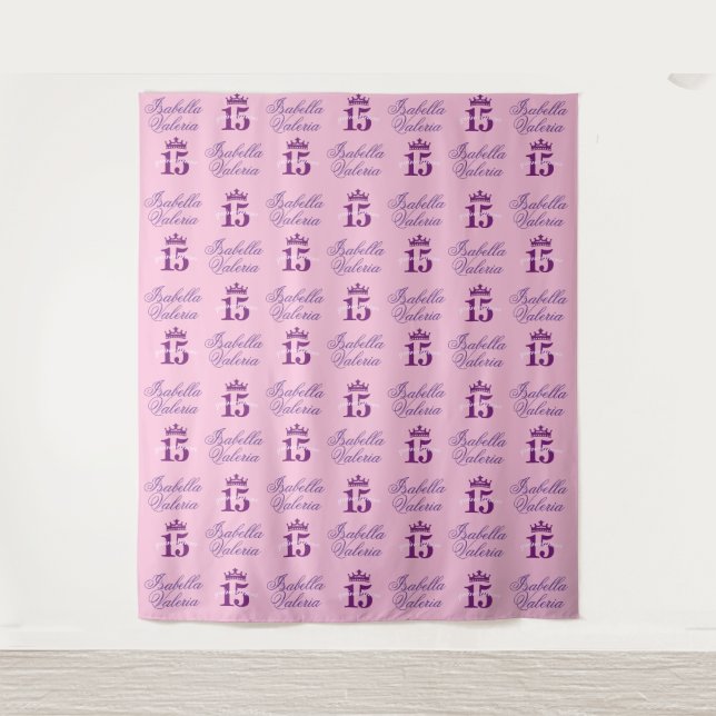 Quinceanera Backdrop Step and Repeat (Front)