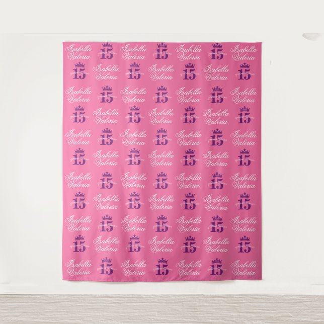 Quinceanera Backdrop Step and Repeat (Front)