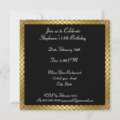 Quinceañera Birthday Party Gold teal Jewels Invitation (Back)