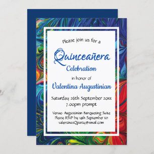 Quinceañera Birthday Retro Personalized Invitation