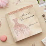 Quinceanera Birthday Rose Gold Dress Champagne  3 Ring Binder<br><div class="desc">This design may be personalized in the area provided by changing the photo and/or text. Or it can be customized by choosing the click to customize further option and delete or change the color of the background, add text, change the text color or style, or delete the text for an...</div>
