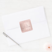 Quinceanera birthday rose gold glitter monogram square sticker (Envelope)