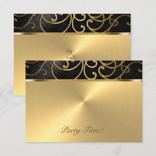 Quinceañera Gold Filigree Swirls Personalized Invitation