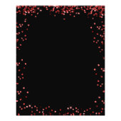 Quinceanera black red glitter budget invitation flyer (Back)