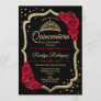 Quinceanera - Black Red Gold Invitation