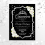 Quinceanera - Black Silver White Invitation