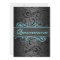 Quinceanera Blue & Black Swirl Birthday Invitation