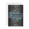 Quinceanera Blue & Black Swirl Birthday Invitation