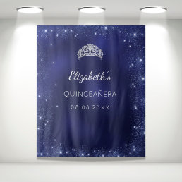 Quinceanera blue glitter dust custom name tapestry