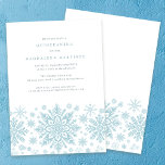 Quinceanera Blue White Snowflake Winter Invitation<br><div class="desc">Very elegant blue watercolor snowflakes create a pretty border along the bottom of this adult birthday invitation. Modern and minimalist design has an open and airy feel. The contemporary aesthetic will appeal to people of all ages.</div>