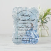 Quinceanera Blue Winter Wonderland Princess Invita Invitation (Standing Front)