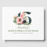Quinceanera Blush Pink Floral Guest Book<br><div class="desc">Quinceanera 15th birthday party guest book</div>